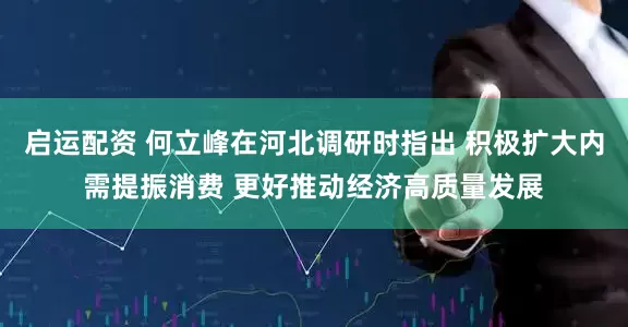 启运配资 何立峰在河北调研时指出 积极扩大内需提振消费 更好推动经济高质量发展