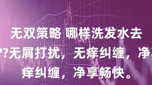 无双策略 哪样洗发水去头皮屑??无屑打扰,无痒纠缠,净享畅快。